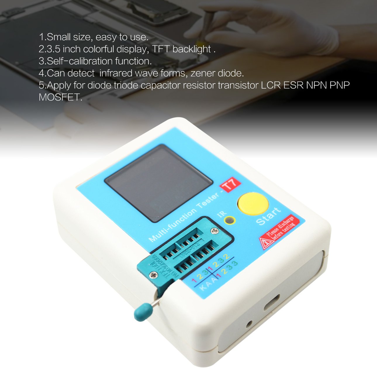 LCR-T7 Transistor Tester, Máy Đo Điện Dung Triode Điốt TFT Máy Đo LCR ESR