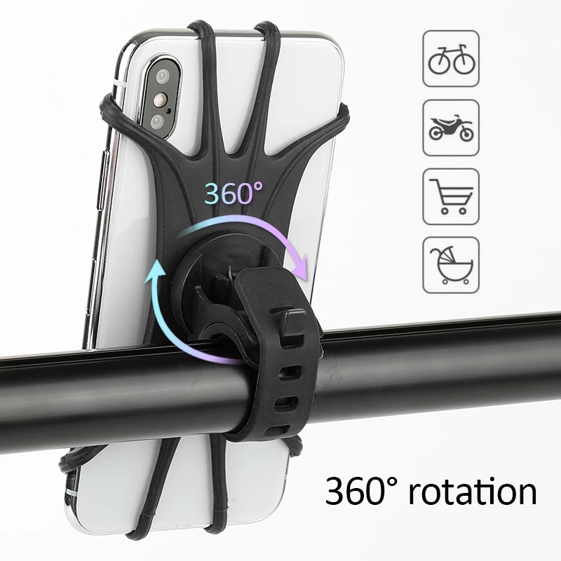 Universal Silicone Bicycle Mobile Phone Handlebar Stand Mount Holder