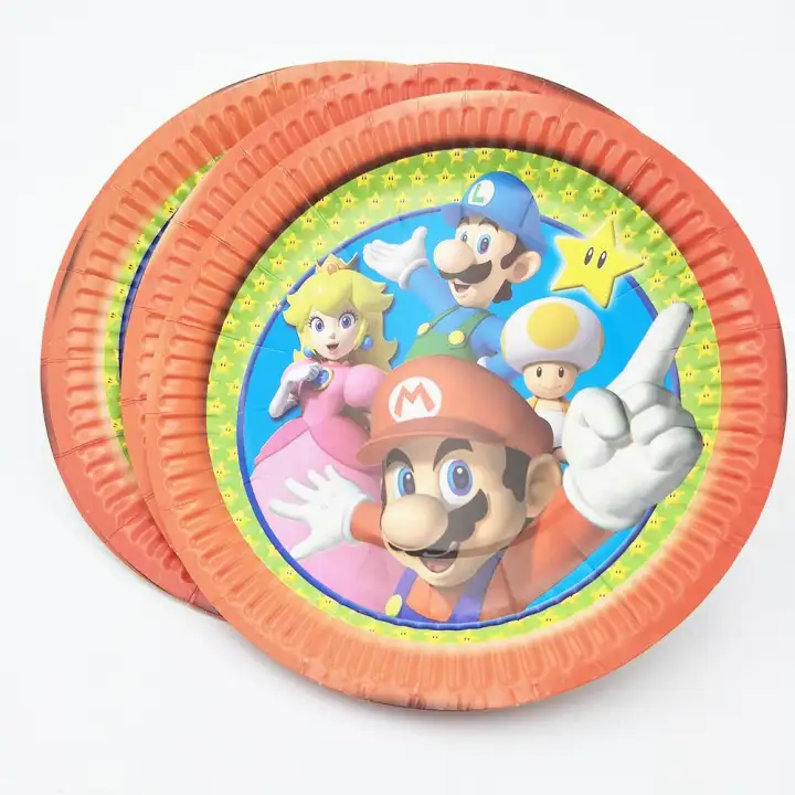 Super Mario Birthday Party Disposable Plates Cup Napkin Straws