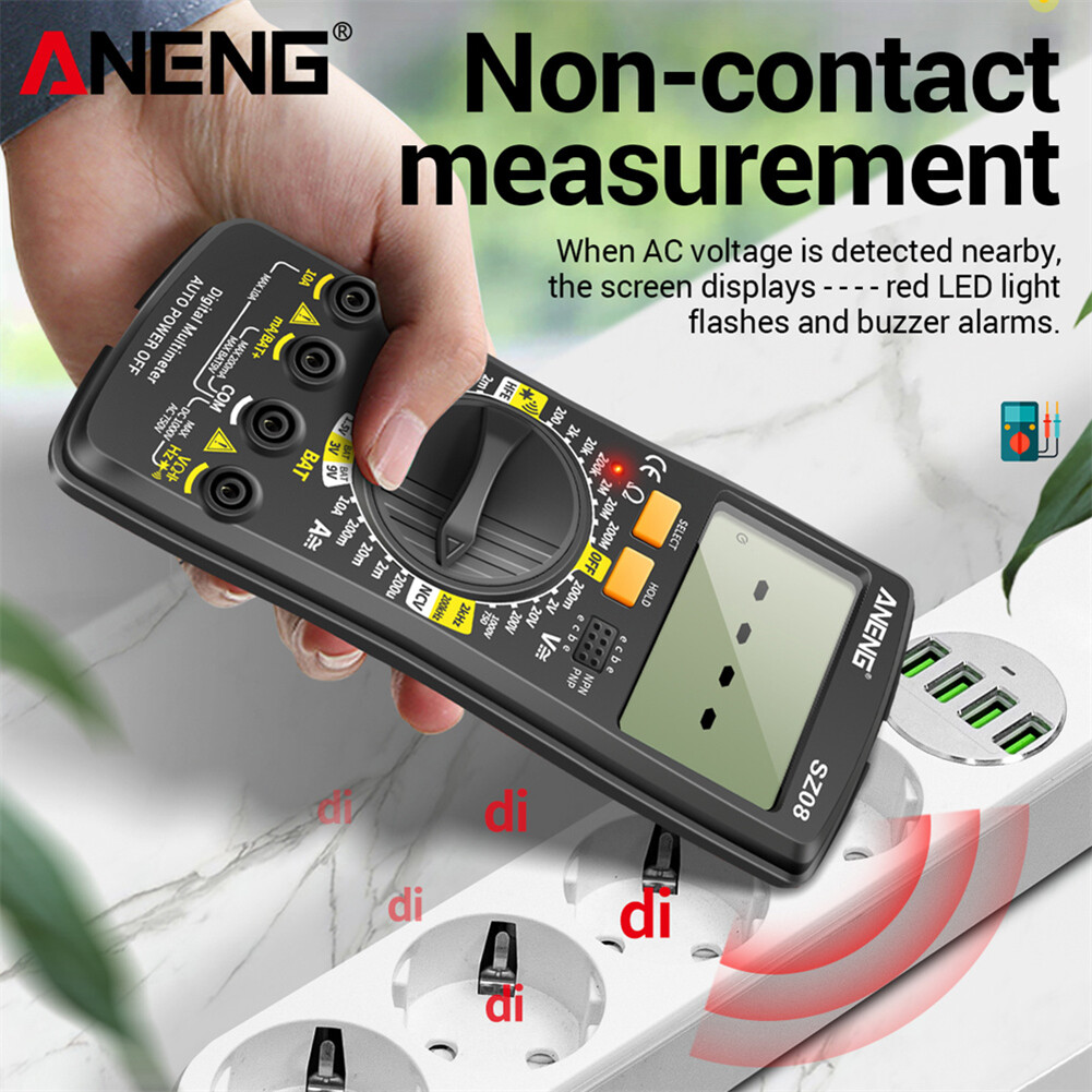 ANENG SZ08 LCD Diode NCV Tester Meter 2000 Counts Split Digital Multimeter