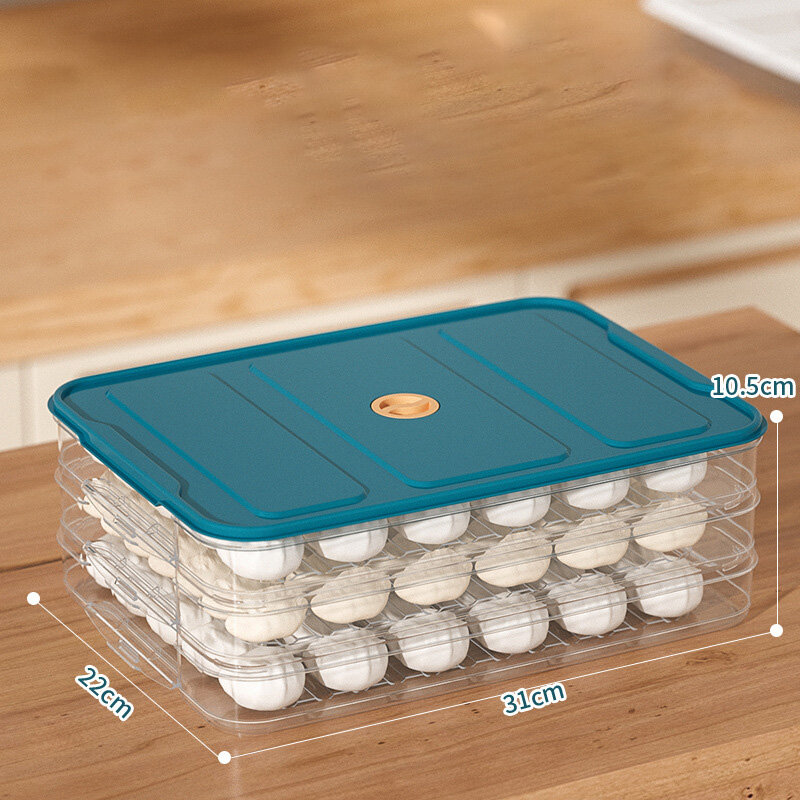 Multilayer dumpling box household food frozen box egg box wonton dumpling fresh-keeping box quick freezing refrigerator storage box