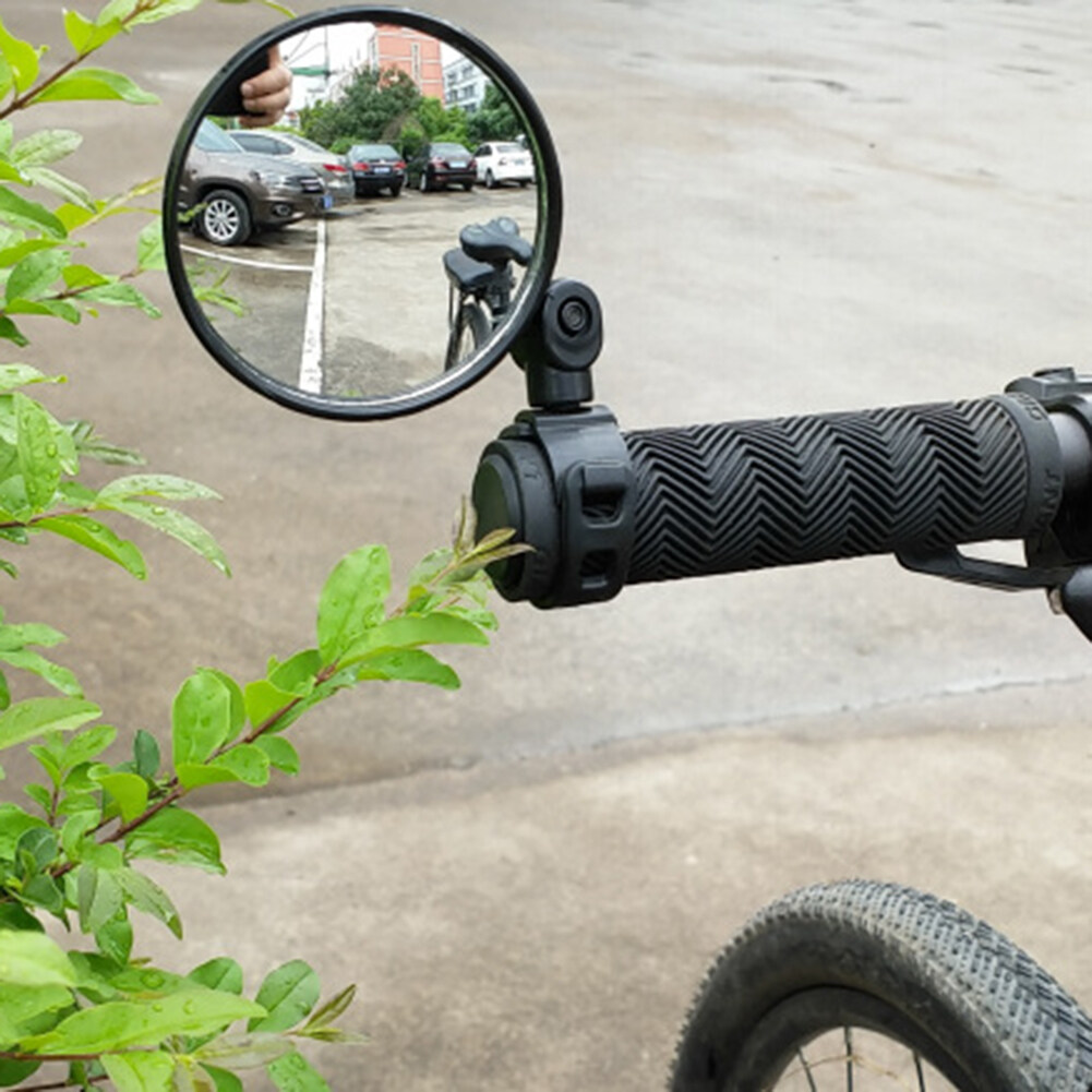 AM_ 1 pair Universal Mini Rotaty Rearview Handlebar Glass Mirror For Bike Bicycl 