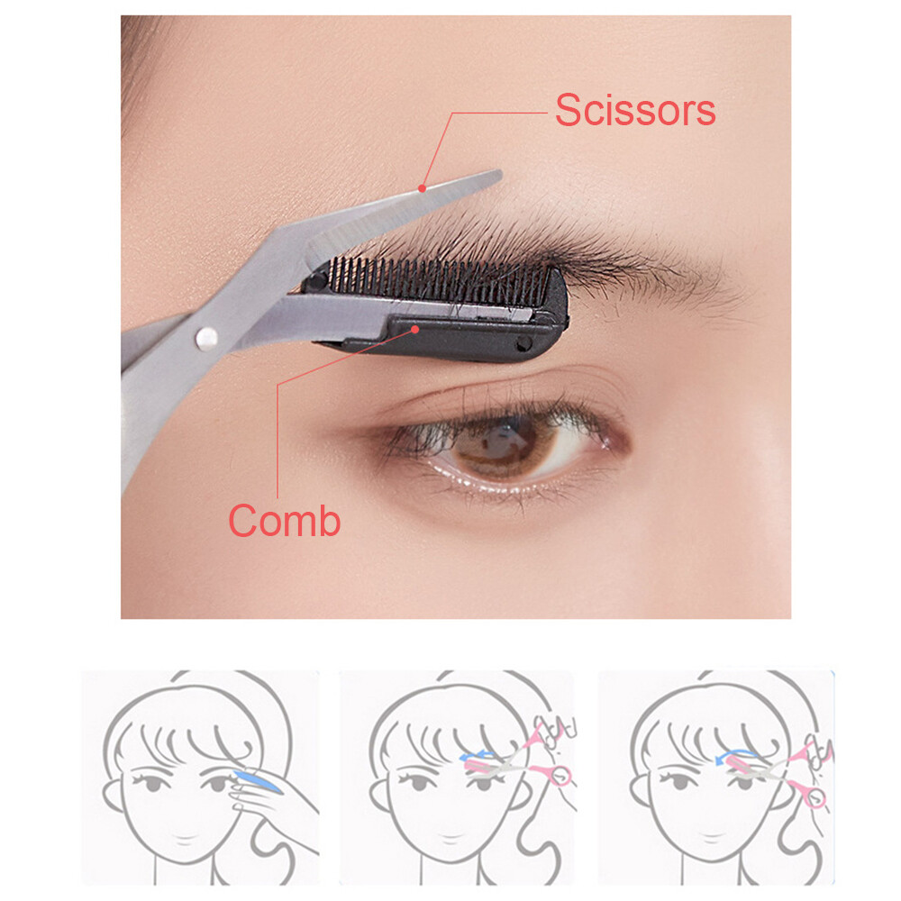 Eyebrow Trimmer Eyelash Scissors Eyebrow Razor Grooming Comb Makeup Tool