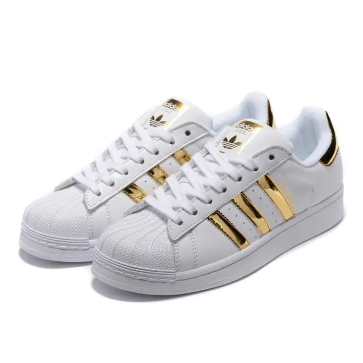 sneakers white and gold