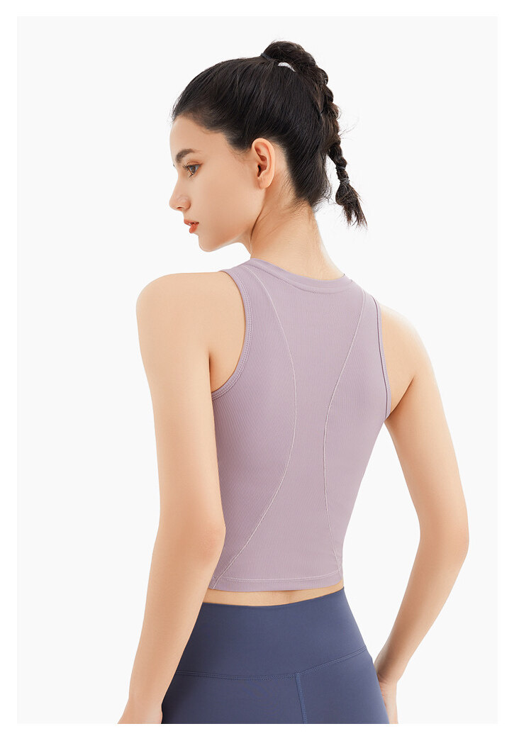SUPERFLOWER Damen Yoga-Weste, hautfreundlich, atmungsaktiv, ärmellos, Sport-T-Shirt, bauchfreie Tops, Fiess-Top mit Brustpolstern_voghion.com