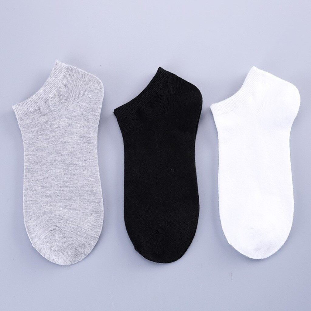 Combo vớ cotton trơn cổ ngắn Hàn Quốc