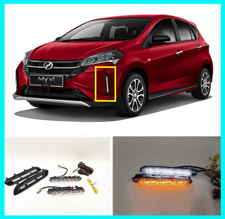 Perodua MYVI 2022 OEM FRONT BUMPER LED DAYLIGHT LED DAYTIME LIGHTS WITH