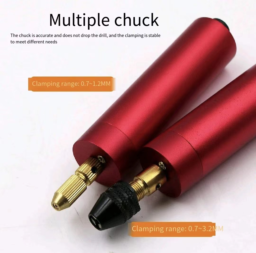 ((Ready Stock) Red Electric Grinder Grinding Polishing Mini Small Hand Drill USB Engraving Pen