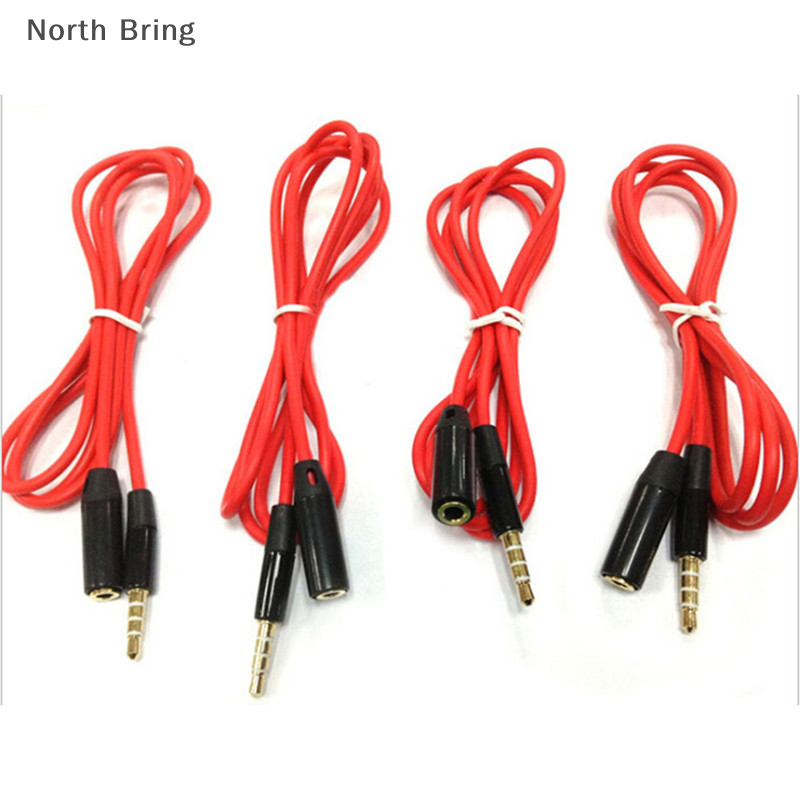 3.5mm 4 Pole Male to Female Earphone Headphone Audio Cable Adapter Mic Extension