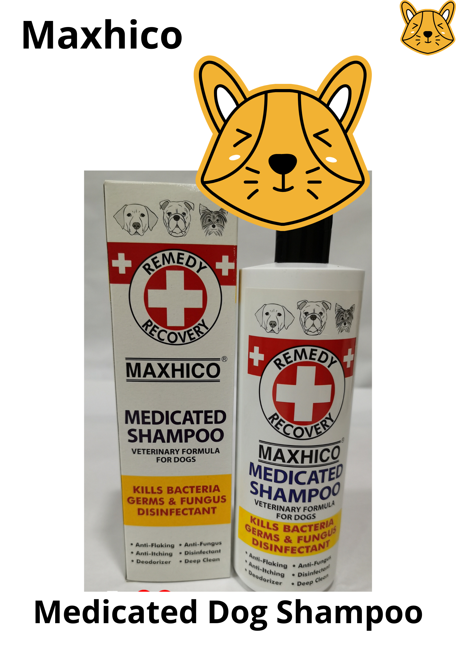 MAXHICO Ticks Lice & Fleas Shampoo For Dogs & Puppies 500ml Pet Flea