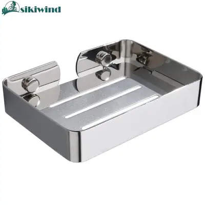 【sikiwind】Stainless Steel Bathroom Soap Holder Wall Mounted Drain Soap Box Organizer