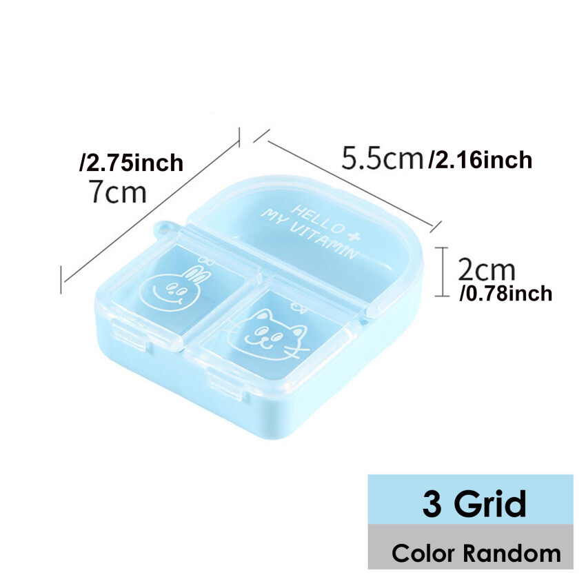 1PC Mini Cute Vitamin Holder Portable Pill Cases Medicine Tablet Storage Container Case Medicine Dr-ug Box Pills Organizer