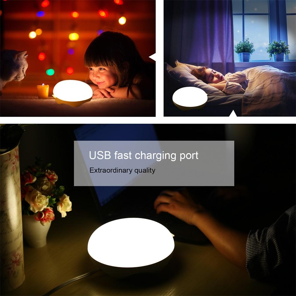 ICOCO Thông Minh Cử Chỉ Cảm Biến Ánh Sáng LED MAGIC Cảm Biến Đèn USB Cổng Sạc Nhanh Hình Donut Không Dây Di Động Q7 Trắng