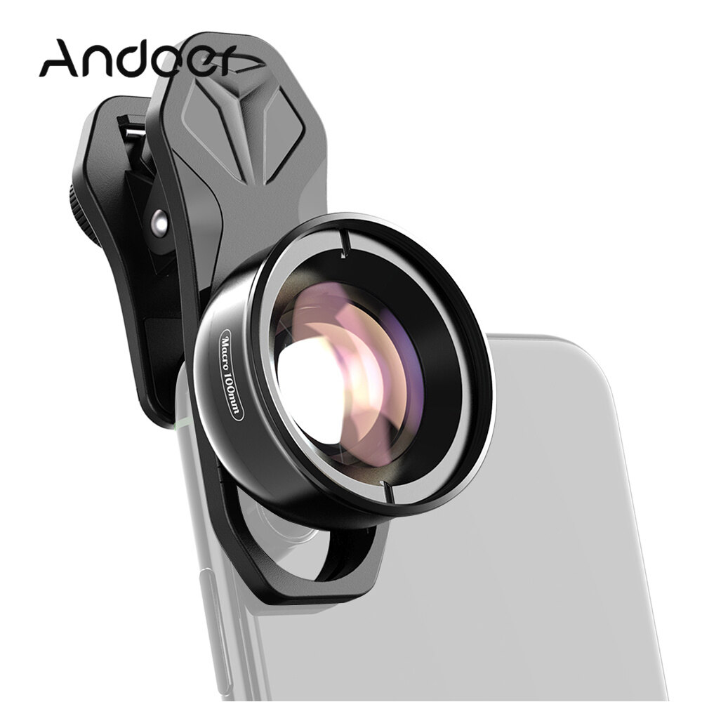 APEXEL APL-HB100mm Universal Smartphone Macro Lens 4K HD Phone Camera Lens No Distortion Blurry Background Compatible with i-Phone 11/XS/XS Max/XR/X/8/8 Plus