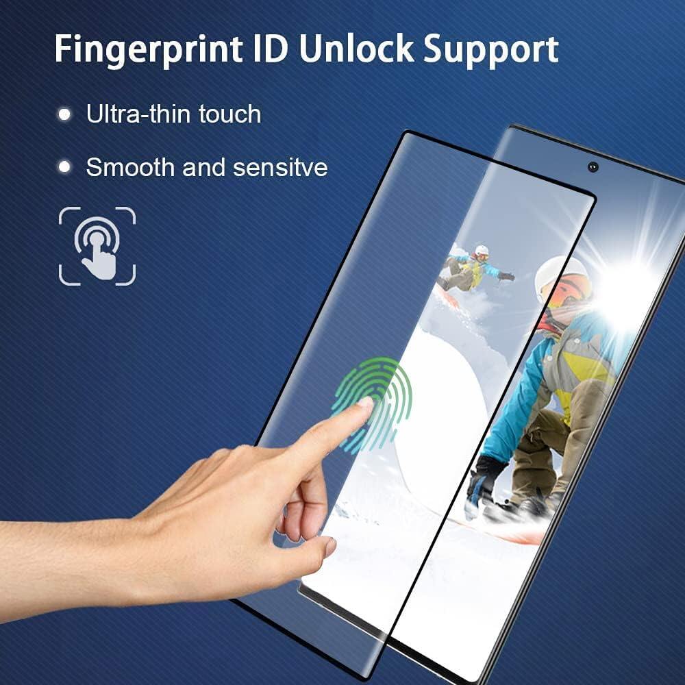 Luowan 1 gói Galaxy Note 20 Ultra Note 10 + Plus miếng bảo vệ màn hình, mở khóa vân tay, bảo hiểm toàn bộ 3D, cho Samsung Galaxy Note 20 Ultra 9H độ cứng cường lực mặt kính bảo vệ màn hình miếng bảo vệ màn hình