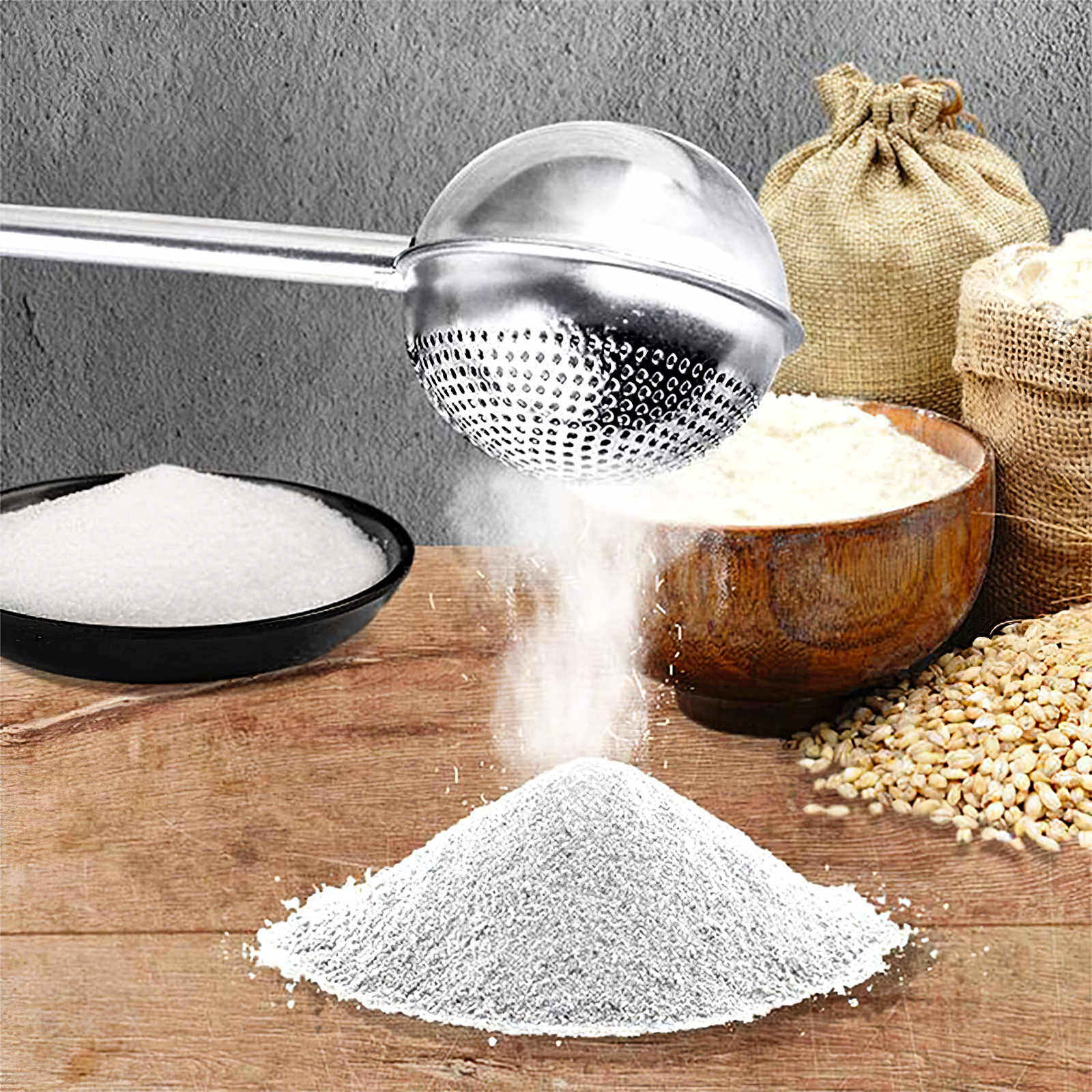 Stainless Steel 304 Flour Sifter Baking Shaker Dusting Wand Powdered Sugar Duster Buy Powder
