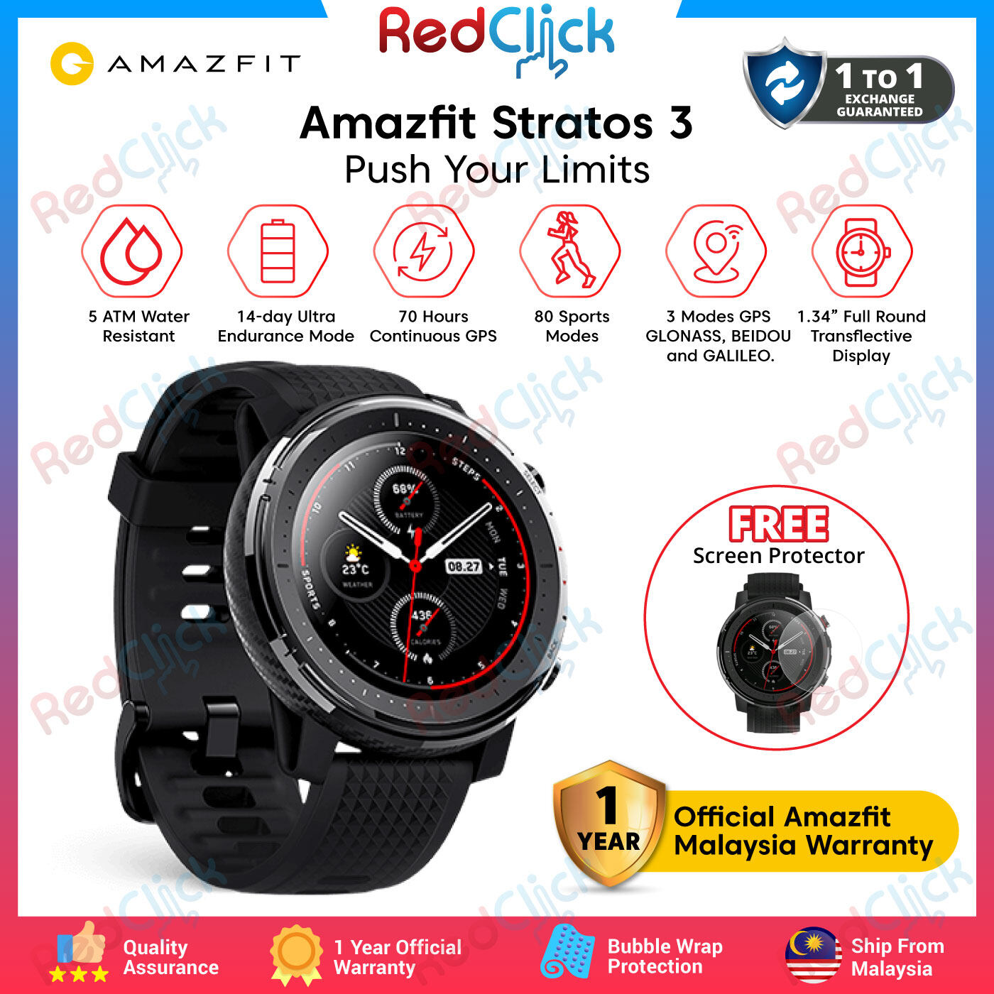 amazfit stratos display