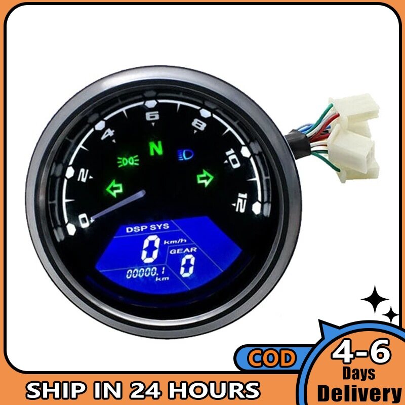 Motorcycle Speedometer Tachometer Lcd Digital Indicator Fuel Meter Dashboard Gauges Odometer Accessories