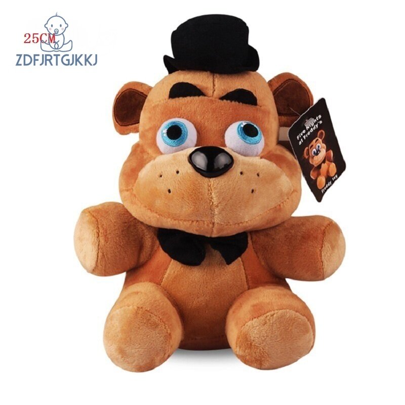 25cm Five Nights at Freddy's FNAF 4 Freddy Bear Bonnie Chica Foxy Plush Toys Soft Stuffed Animals Toys Doll for Kids Gifts