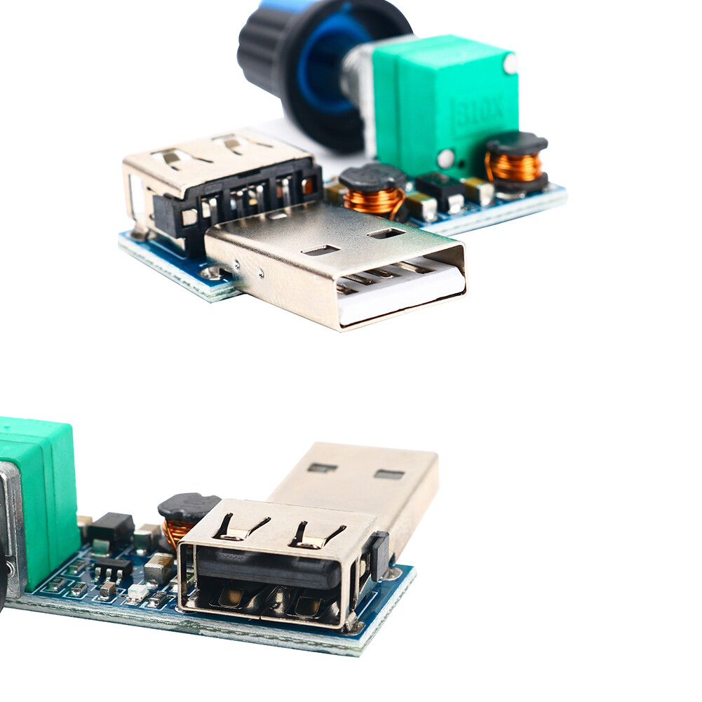2 Chiếc Bộ Điều Khiển Tốc Độ Quạt USB DC 5V Mô Đun Điều Chỉnh Tốc Độ Vô Cấp Quạt Chiết Áp Điều Chỉnh Được Bảng Điều Khiển Tốc Độ Quạt