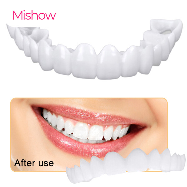 Mishow Smile Denture Fit Flex Teeth Top Cosmetic Veneer Cover Instant Smile Fit Flex Cosmetic Comfortable 1 Pc Denture Teeth Veneer Cover Men Women