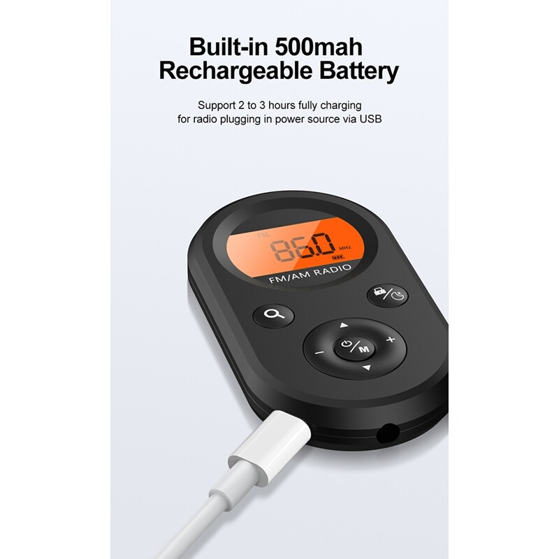 Mini FM/AM Radio Portable Pocket 76-108MHZ Rechargeable Radio Receiver ...