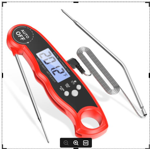 Digital Cooking Temperature Display Accurate Food Instant Read  Meat with 2 Long Probe for Grill BBQ Oven Baking Cooking