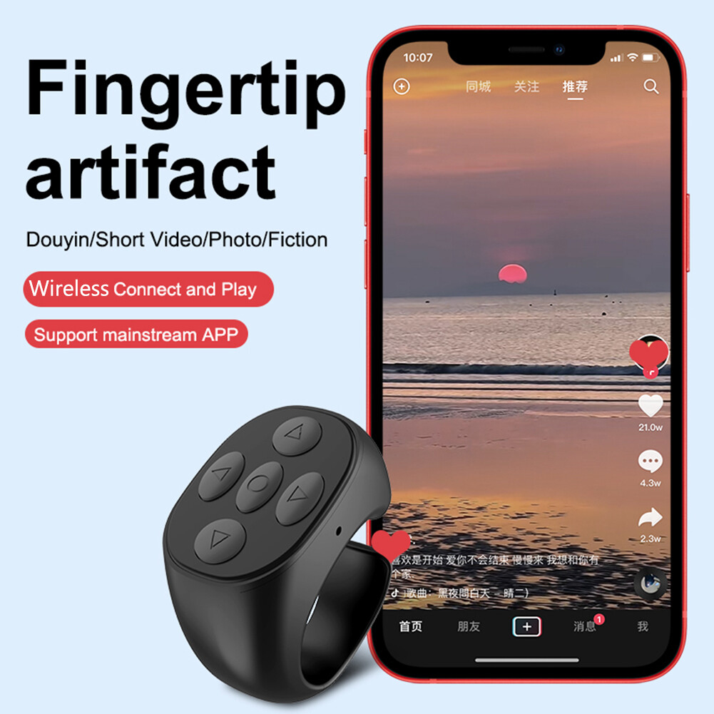 Wireless Bluetooth Automatic Page Turner Browsing Smart Selfie Page Turner Controller Portable Type-c Charging for Mobile Phone