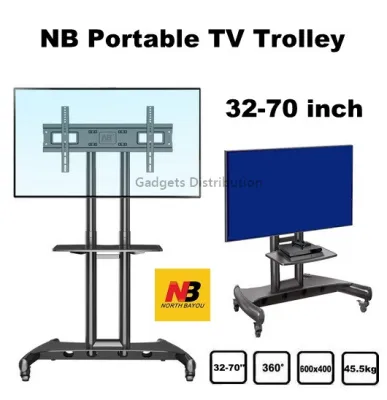 NB North Bayou US60/CA55 32 to 65 Portable TV Trolley Stand Mount Bracket Cart w/ Castor 2135.1