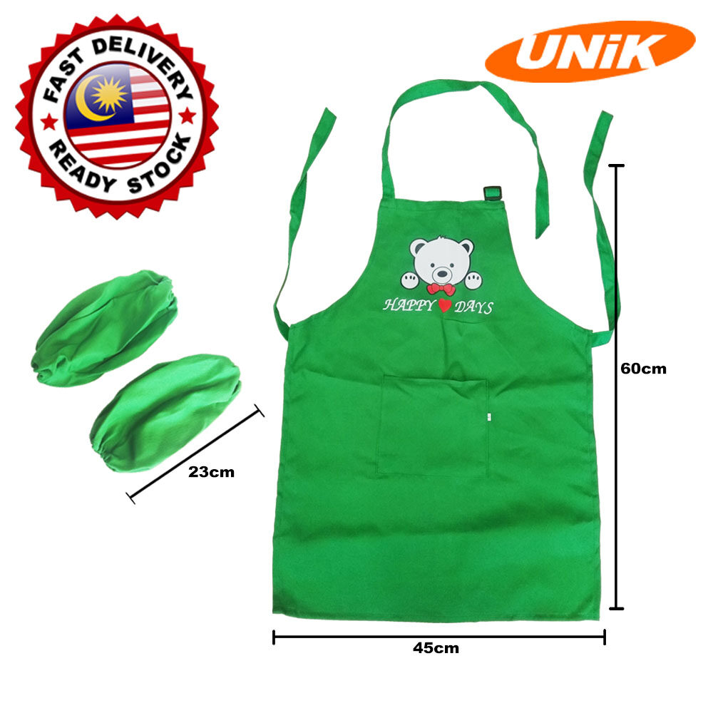 [UNIK] Children Kids Apron Kitchen Cooking Baking Art Painting / Apron Kanakkanak Dapur Lukisan