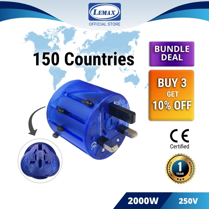 BERLIN 10A Universal Travel Adaptor Worldwide Pin Socket Adapter TA406