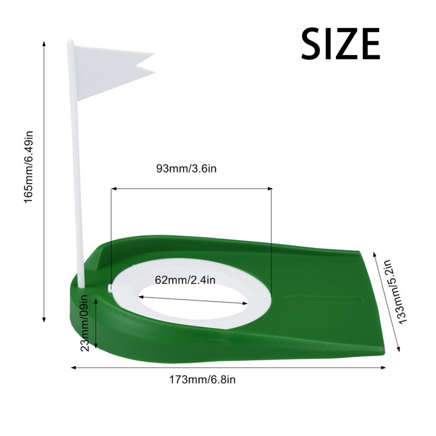 Indoor Outdoor Plastic Golf Putting Cup Practice Aids With Adjustable Hole White Flag Green Practice Aid Home Yard Outdoor Training