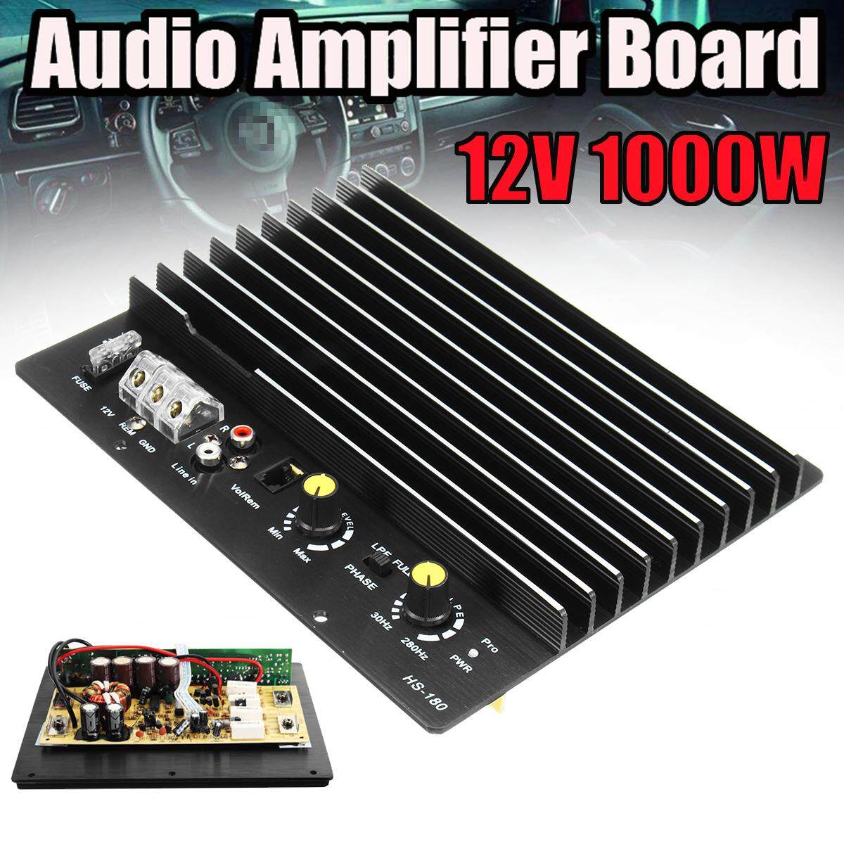 12V 1000W รถยนต์ไฟฟ้าเครื่องเล่นเสียง HiFi ลำโพงขยายเสียง Subwoofer แอมป์โมโน Board