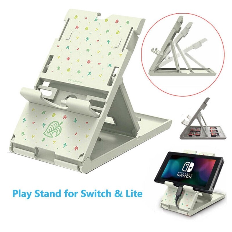 Animal Crossing Theme Adjustable Foldable ABS Play Stand for Nintendo Switch & Lite Game Console Controller Bracket Holder