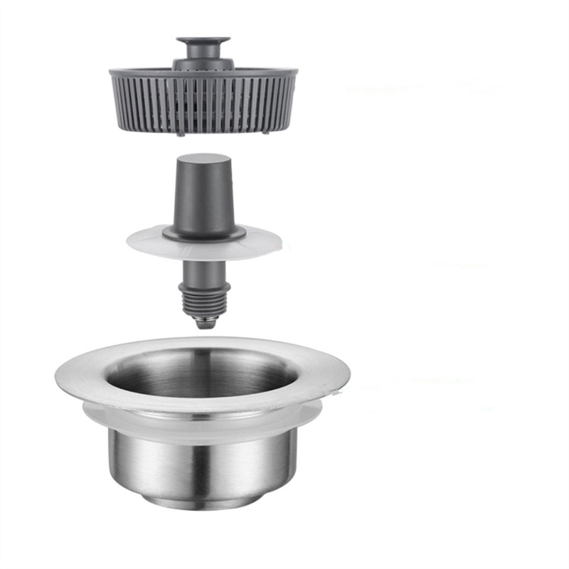 SXH Stainless Steel Kitchen Sink Bouncing Core Sink Sink Dishwasher Filter Screen Basket Vegetable Basin Water Blocking Cover Water Leakage Plug