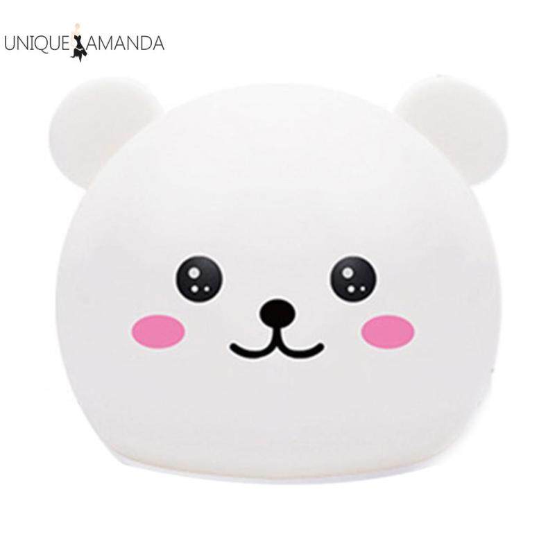 Sáng Tạo Đáng Yêu Đèn LED USB Đèn Vỗ Silicone Hình Gấu Tiết Kiệm Năng Lượng Trang Chủ Vỗ Nhẹ
