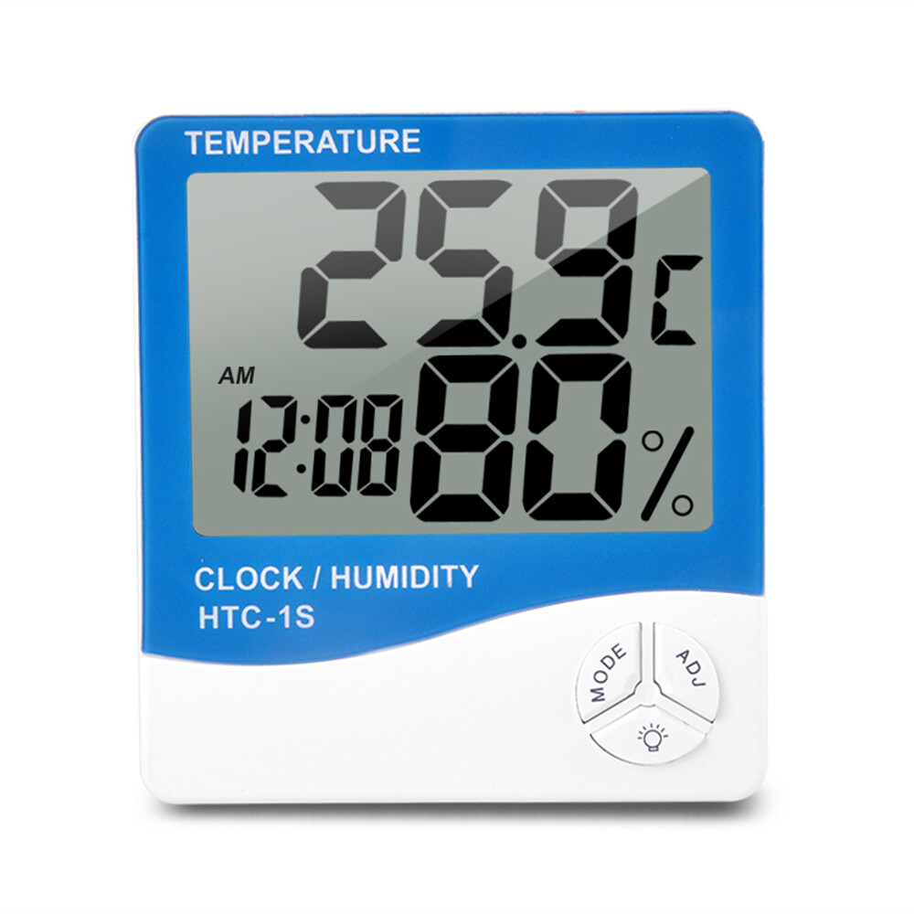 VOKTTA HTC-1S Digital Temperature Hygrometer Backlight Thermometer Hygrometer Alarm Clock