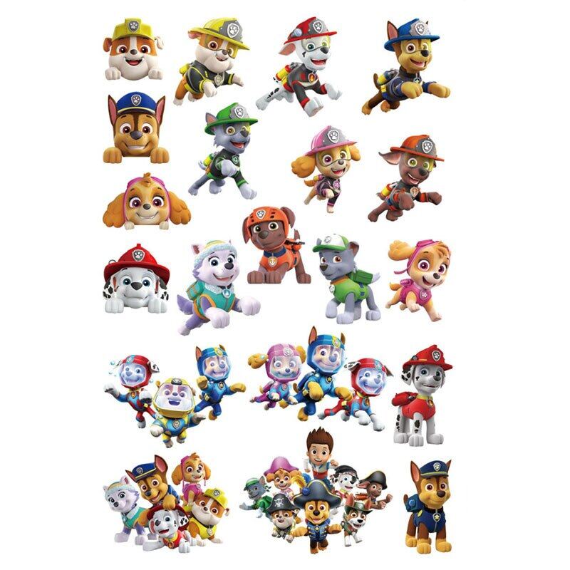 Paw Patrol Peripheral Toy Tattoo Sticker Cartoon Dog Tattoo Sticker Anime Character Dog Sticker Toy Child Birthday Gift