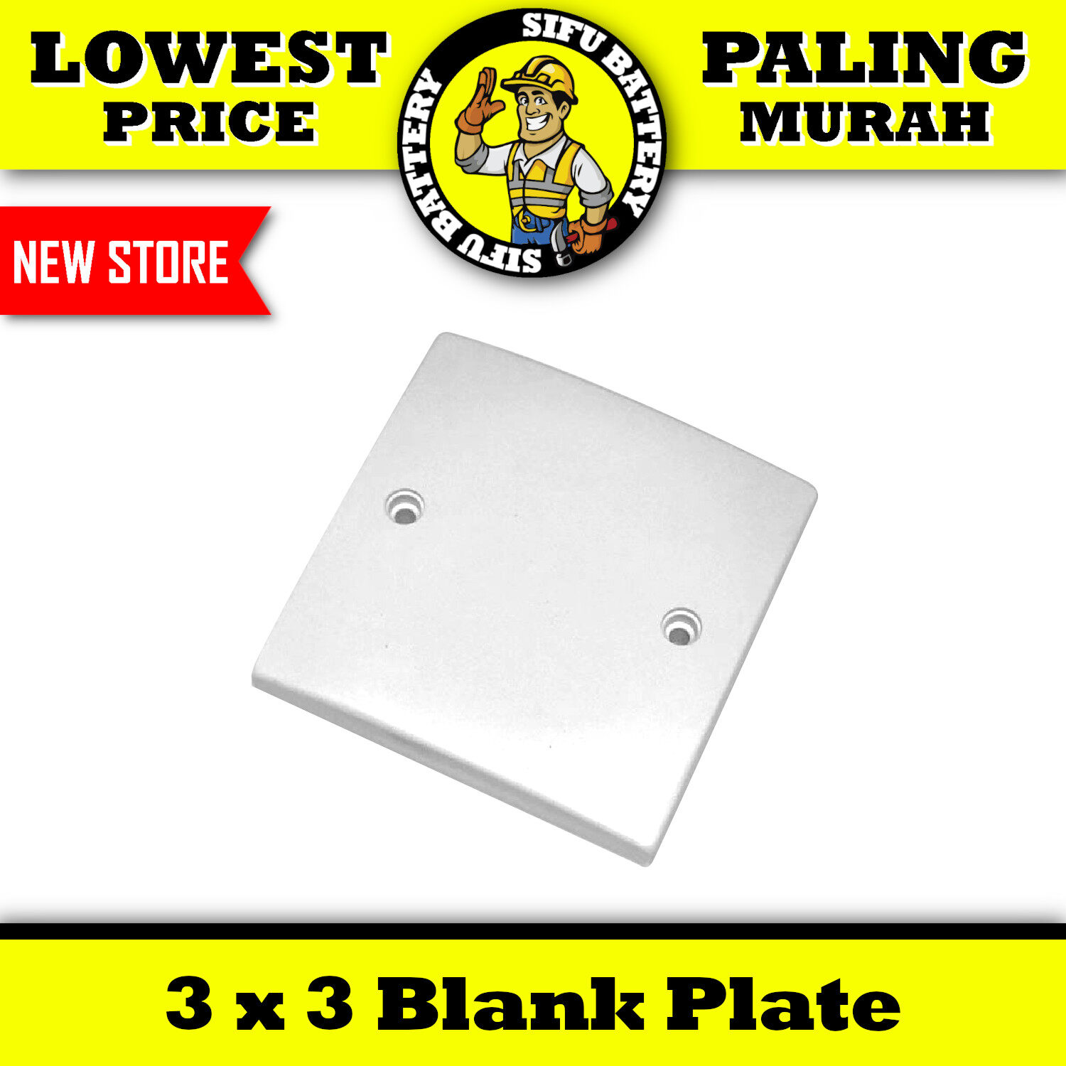 PVC 3 x 3 Blank Plain Plate Switch Socket Box Cover Lazada