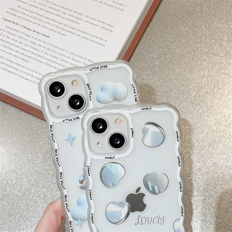Shockproof Lens Protection Phone Case for IPhone 11 12 13 Pro Max Love Cloud Pattern Back Case for IPhone XR X Xs Max Girls' Gift Mobile Phone Case