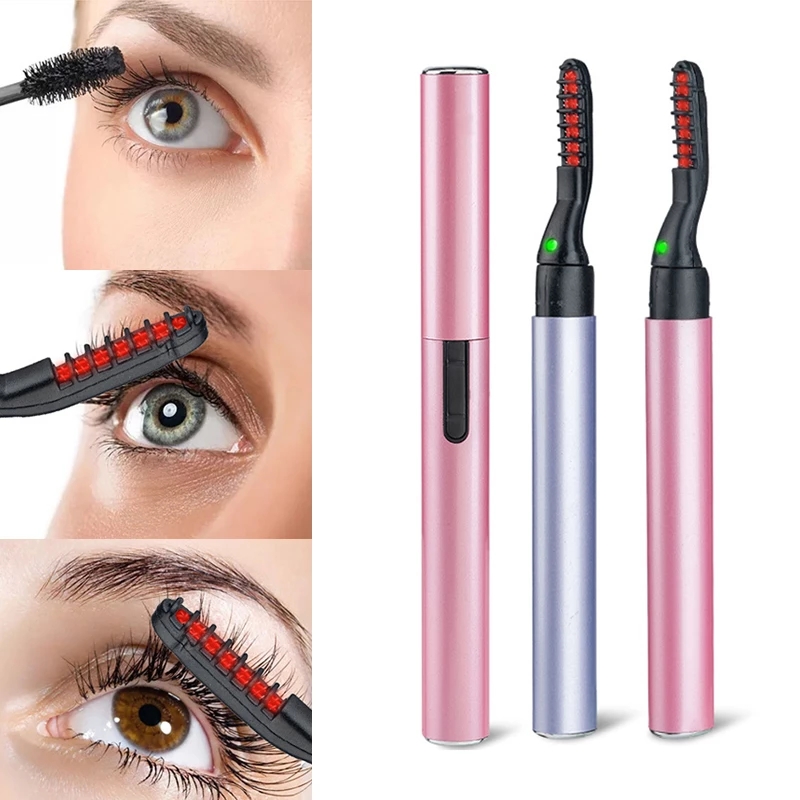 [Charming women] Electric Heated Eyelash Curler Pen Style Portable Long Lasting Makeup Tool