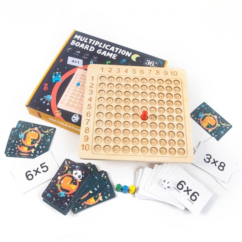 Wood Mathematics Multiplication Board Early Learning Brain Development Toy Classroom Teaching Aids Arithmetic Child Gift