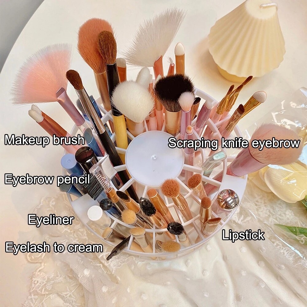 Dorisna Hộp Đựng Cọ Trang Điểm Hộp Sắp Xếp Để Bàn Hộp Đựng Mỹ Phẩm Bút