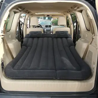 Flocking Car Inflatable Bed Suv Mattress Rear Row Travel Sleeping Pad Off Road Air Camping Mat Lazada Ph Flocking Car Inflatable Bed Suv
