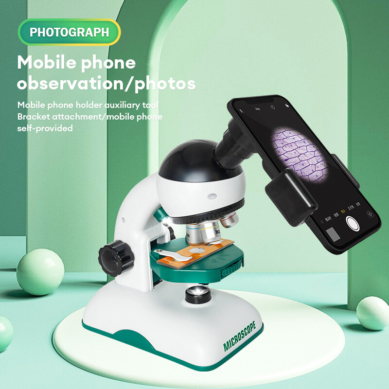 CONUSEA Children's Microscope Toy Set HD Optical Microscope Scientific Experimental Teaching AIDS Science Experiment Equipment Set Science Educational Microscope Kids Educational Toys Gift for Children