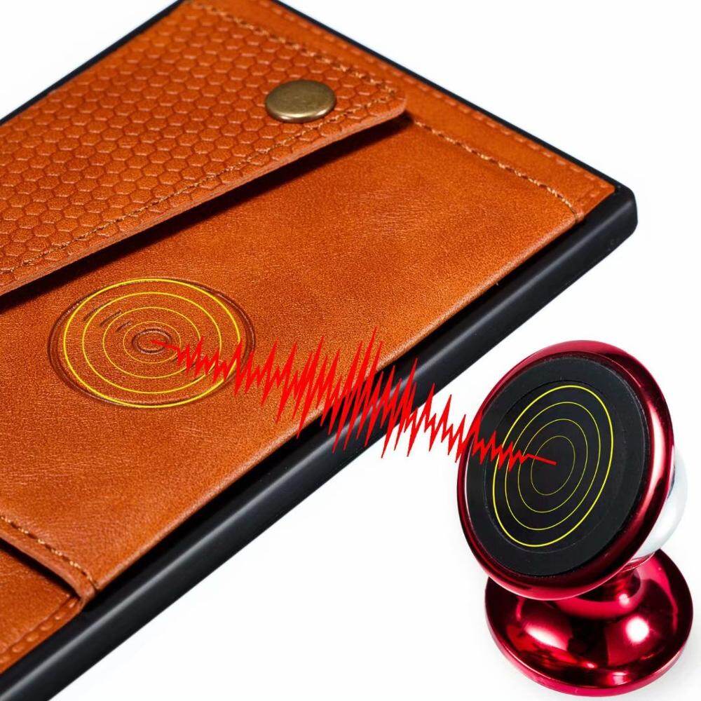 Ốp Lưng Cho Xiaomi Redmi Note 9S Note 9 Pro Max Đế Lật Từ Tính Bằng Da PU Cho Xe Hơi, Khe Cắm Thẻ Khóa Đôi Wallet Trường Hợp Che