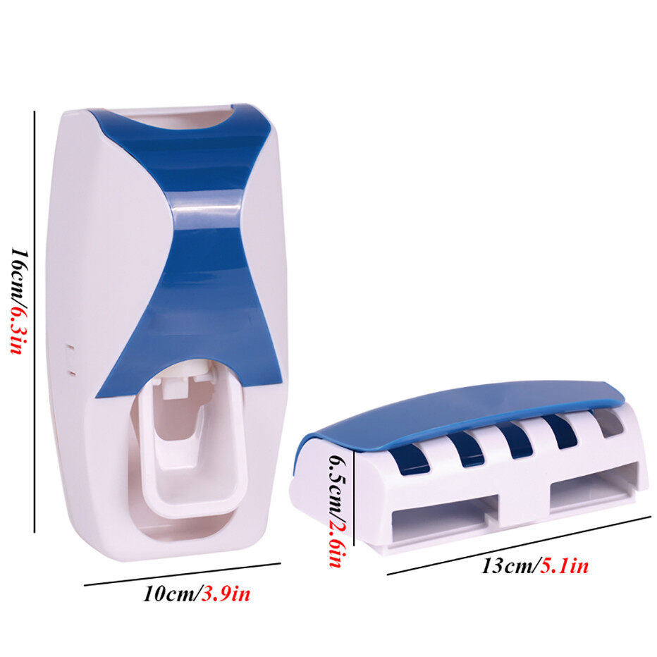 Bathroom Accessories Set Toothpaste Squeezer Automatic Release Toothbrush Holder Wall Mounted Bathroom Tool Rack Set