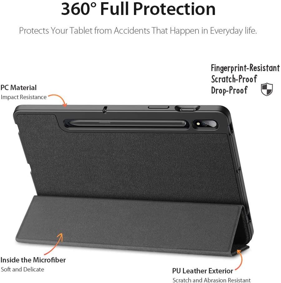 Case for Samsung Galaxy Tab S10 Plus / Tab S9 Plus / Tab S9 FE Plus Case,Slim Flexible Soft TPU Back Stand Folio Case with S Pen Holder, Auto Wake/Sleep Smart Case for Galaxy Tab S8 Plus/Tab S7 FE /Tab S7 Plus 12.4 inch