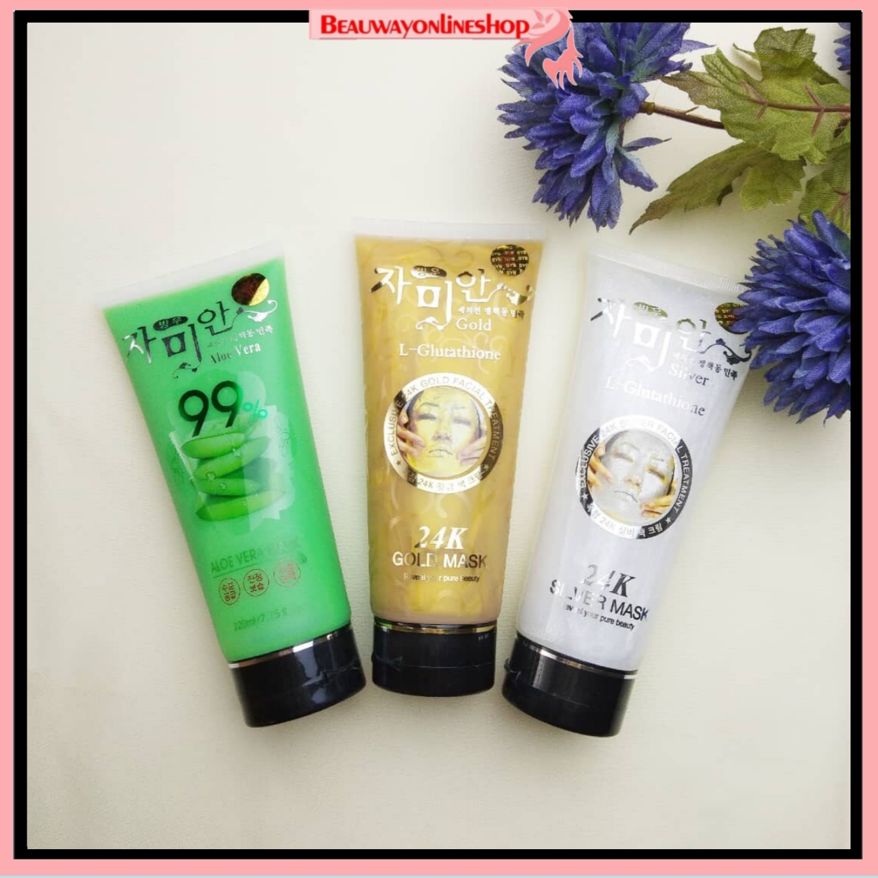 KOREA 24K GOLD / SILVER / ALOE VERA MASK L-GLUTATHIONE Peel Off 220ml