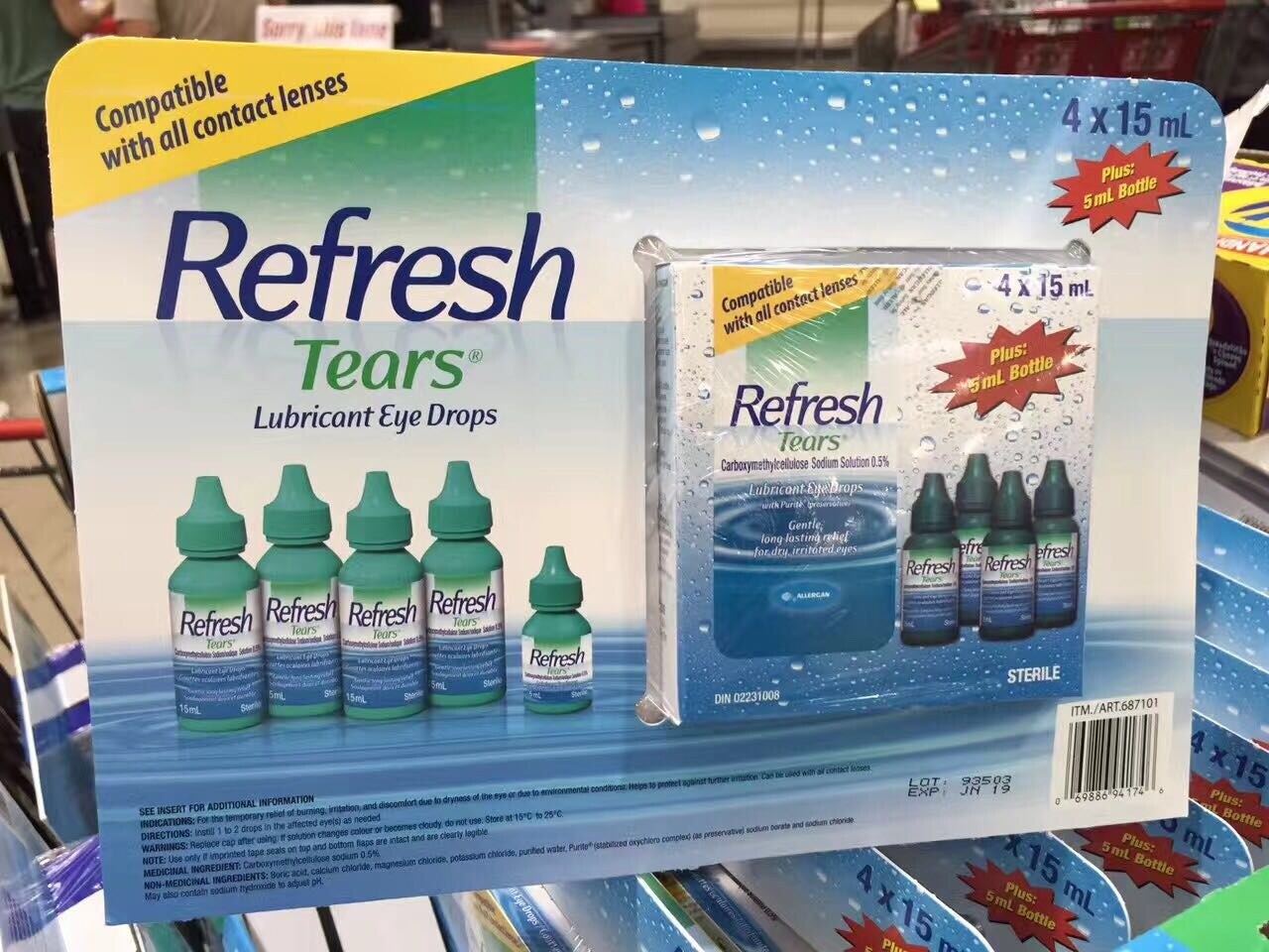 ซื้อ4แถม1ฟรี Refresh Tears Artificial Eye Drops Computer Family 15Ml